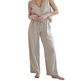 Eadie Lifestyle Fundamental Wide Linen Pant - Natural