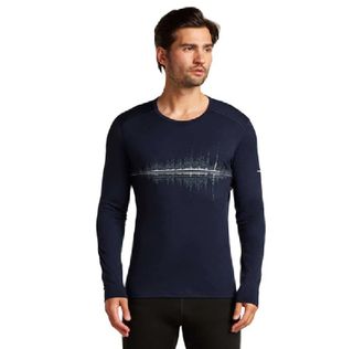 Icebreaker Men's Merino 200 Oasis Crew - Jasper Snow Wave