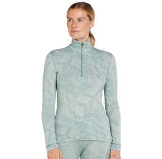 Icebreaker Women's Merino 260 Vertex Half Zip Frozen Forms - Moss