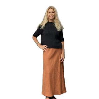 Jiva Maxi Linen Prudence Skirt - Rust