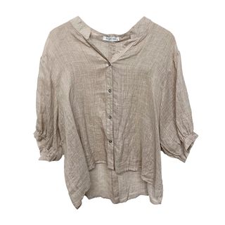 Worthier Women's Aurora Linen Top - Biscuit