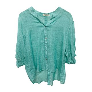 Worthier Women's Aurora Linen Top - Aqua