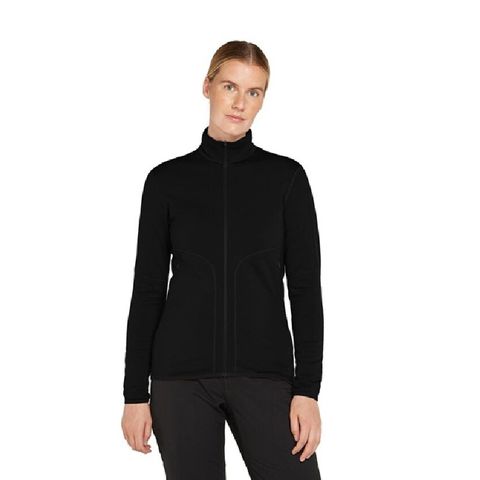 Icebreaker Women's Merino 560 Realfleece Elemental Long Sleeve Zip - Black