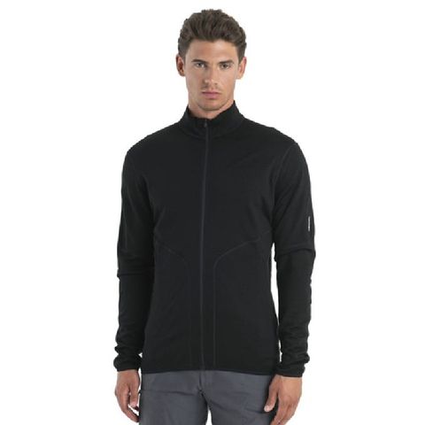 Icebreaker Men's Merino 560 Realfleece Elemental Long Sleeve Zip - Black
