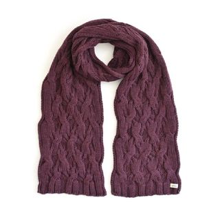 Uimi Aran Cable Scarf - Pinot