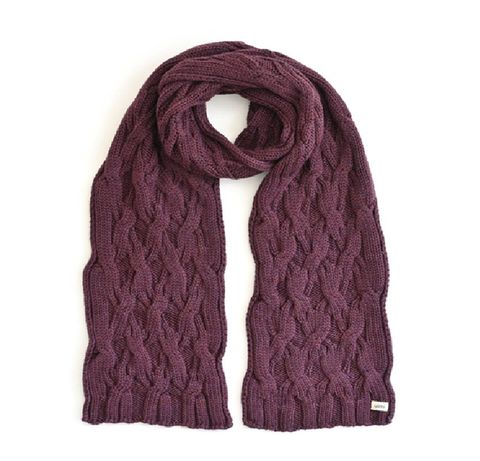 Uimi Aran Cable Scarf Pinot O/s