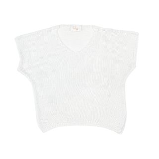 La Luna Women's Silky Knit Short Sleeve - White