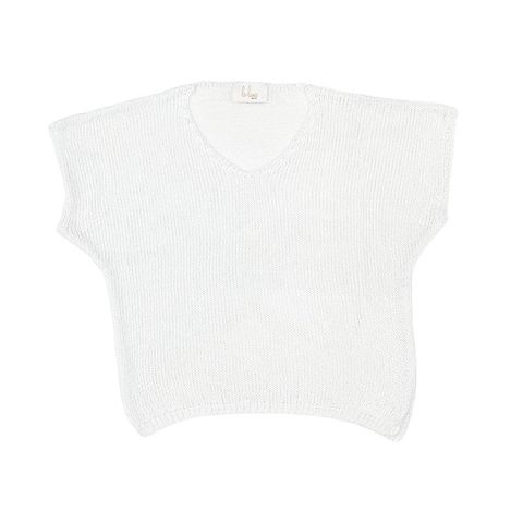 La Luna Women's Silky Knit Short Sleeve - White