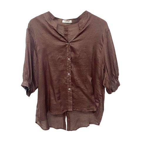 Worthier Women's Aurora Linen Top - Chocolate