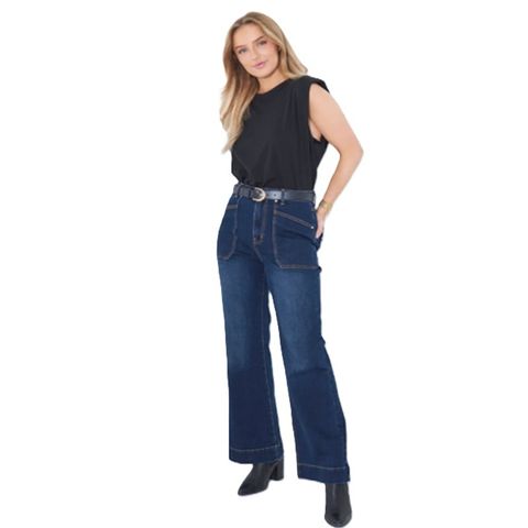 Saint Rose W Jayne Wide Leg Jean - Dark Denim