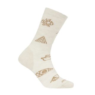 Icebreaker Women's Crew - Lifestyle Ultralight - Camp Essential - Ecru Heather / Sand