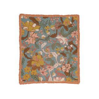 Wandering Folk Floral Throw - Apricot
