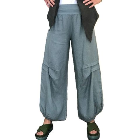 La Luna Women's Como Barrel Pant- Metal