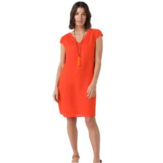 Elizabeth Scott Veronica V Neck Dress - Tangelo