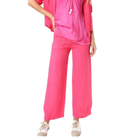 Elizabeth Scott Linen Pants - Fuchsia