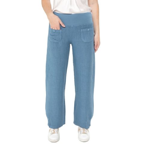 Elizabeth Scott Linen Pants - Sea Blue