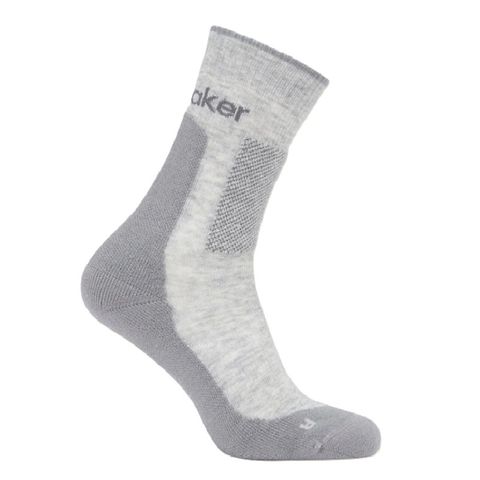 Icebreaker Men's Crew Hike - Medium Cushion - 
blizzard Hthr/alloy