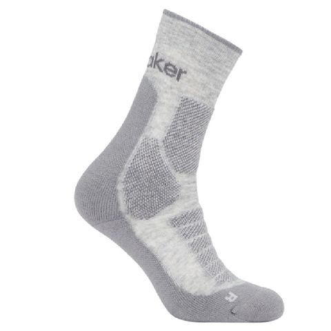 Icebreaker Men's Crew Hike - Heavy Cushion - Blizzard Heather / Alloy