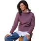 Noble Wilde Women's Moss Stitch Cowl Jumper - Mauve