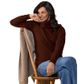 Noble Wilde Women's Polo Neck Sweater - Rimu