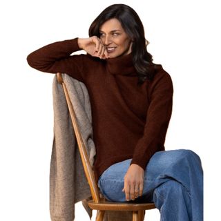 Noble Wilde Women's Polo Neck Sweater - Rimu