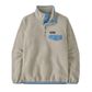 Patagonia Women's Lightweight Synchilla Snap-t Fleece Pullover - Oatmeal Heather With Shore Blue