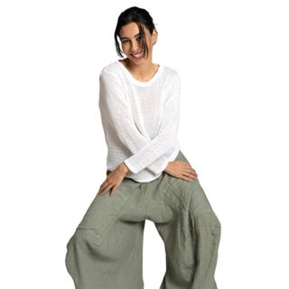 La Luna Women's Round Neck Jumper - White