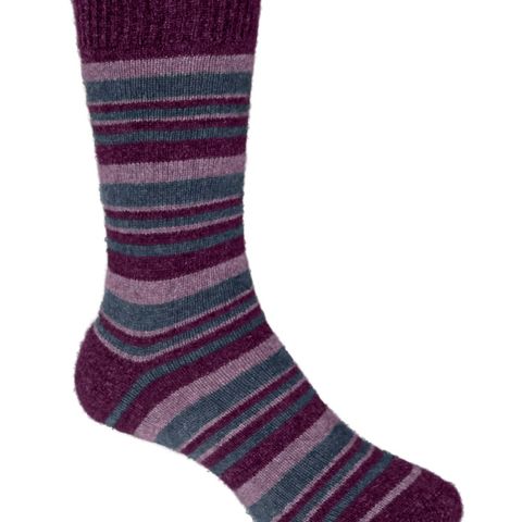 Noble Wilde Unisex Mini Stripe Sock - Mauve
