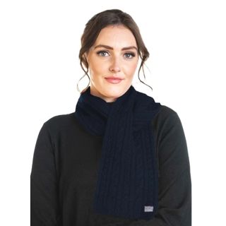 Koru Cable Scarf - Navy