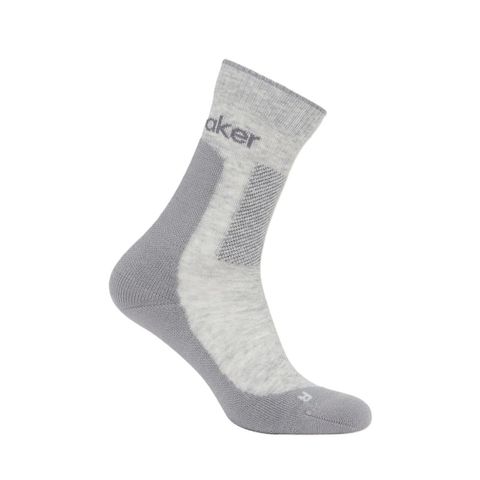 Icebreaker Women's Crew Hike - Medium Cushion - Blizzard Heather / Alloy