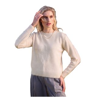 Brushtail Women's Moss Stitch Jumper - White