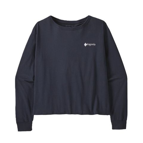 Patagonia Women's Long-sleeved Hut Tripper Easy-cut T-shirt - Smolder Blue