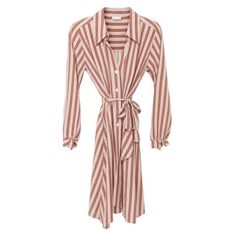 Ladli Women's Tiffany Trench Pure Linen - Stripe