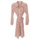 Ladli Women's Tiffany Trench Pure Linen - Stripe