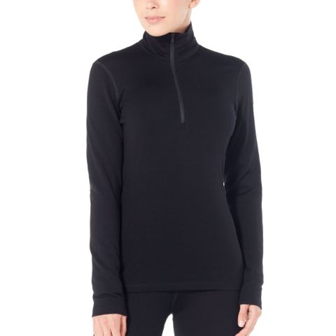 Icebreaker Womens 260 Tech Ls Half Zip Black