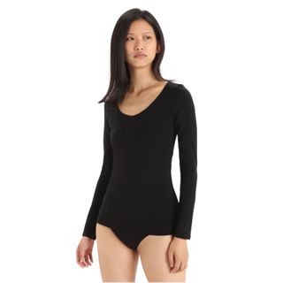 Icebreaker Women's Siren Long Sleeve Sweetheart - Black