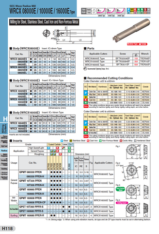 WRCX 08000 Indexable Endmill Bodies
