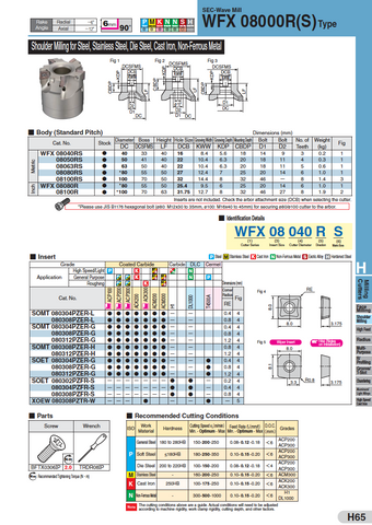 WFX 08000 Facemill Bodies
