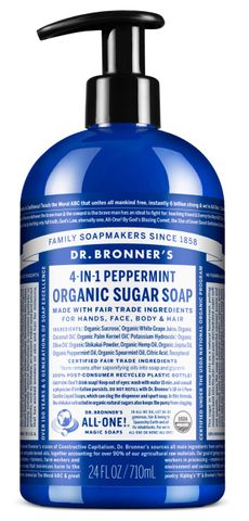 Dr Bronner's Organic Pump Soap Peppermint 710ml