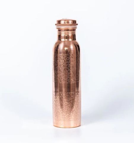 Goodly Gosh Copper Water Bottle Diamond Hammered 950ml Mesmerise