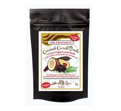 Little Zebra Chocolates Coconut Carob Buds 85g pouch