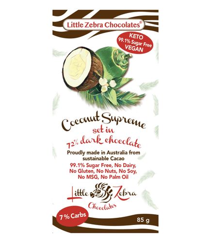 LZC Coconut Supreme Dark Chocolate 85g  x 12 CDU