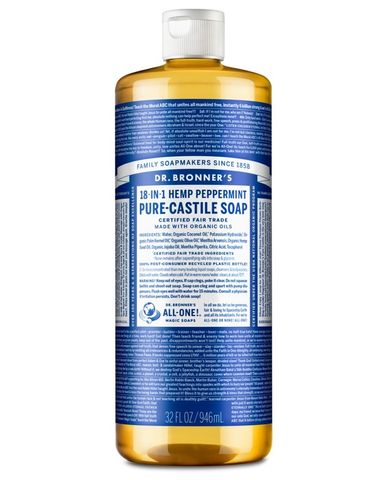 Dr Bronner's 18-in-1 Pure Castile MAGIC SOAP Peppermint