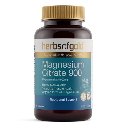 Herbs of Gold Magnesium Citrate 900 60 v/caps