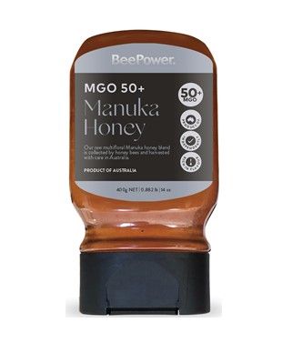 Beepower Raw Australian Manuka Honey MGO 50+ 400g Squeeze