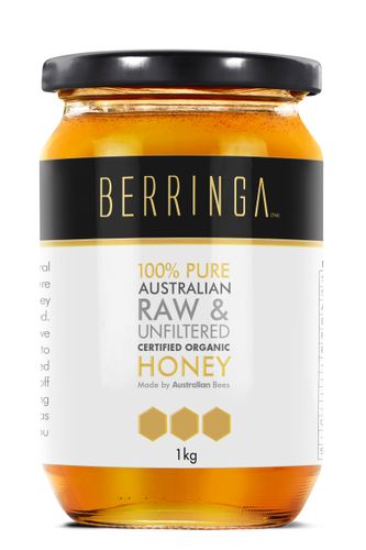 Berringa Raw Eucalyptus Organic Honey 1kg glass