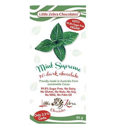 LZC Mint Supreme 73%  Dark Chocolate 85g x 12 CDU