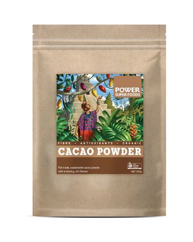 Power Super Foods Certified Organic Origin Cacao Powder Kraft