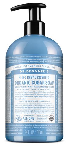 Dr Bronner's Organic Pump Soap Baby Unscented
