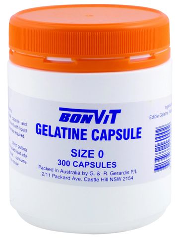 Bonvit Empty Gelatine 'O' Size 300 capsules